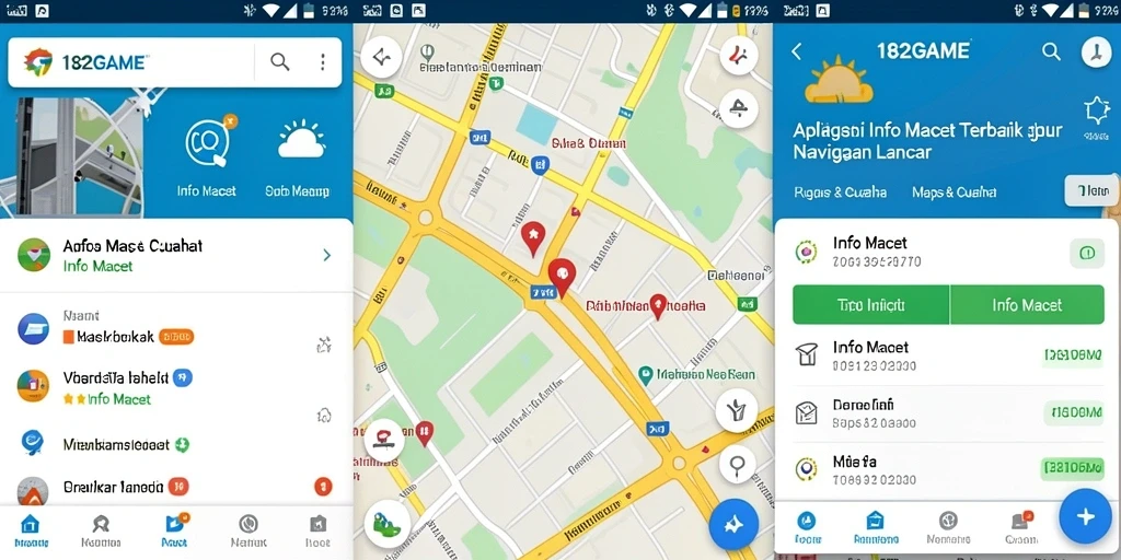 Tampilan antarmuka aplikasi Info Macet 182GAME yang informatif.