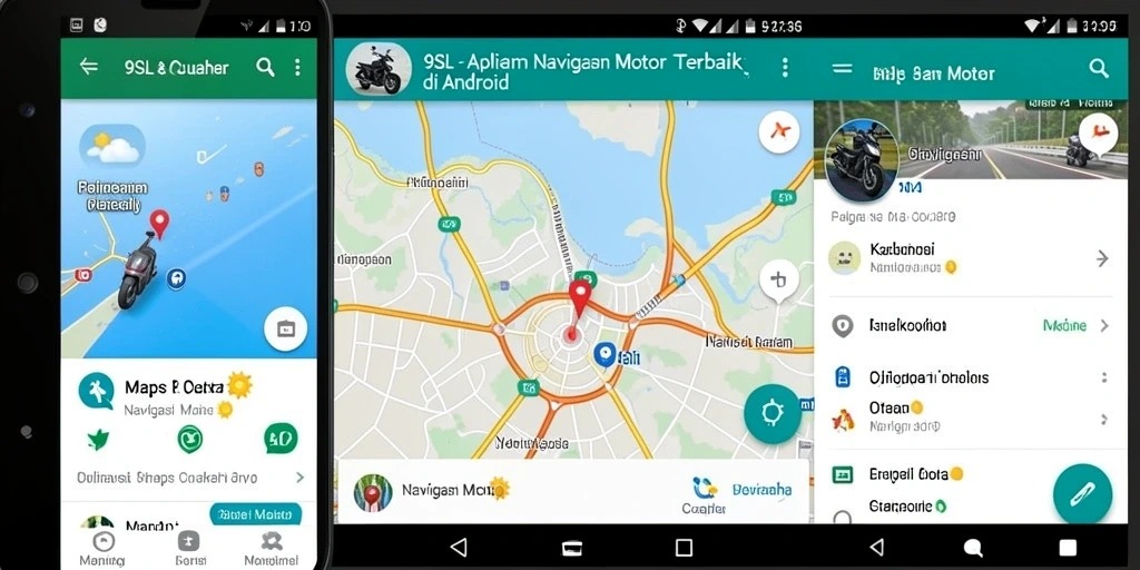 Antarmuka aplikasi 9SL dengan fitur navigasi motor yang mudah digunakan.