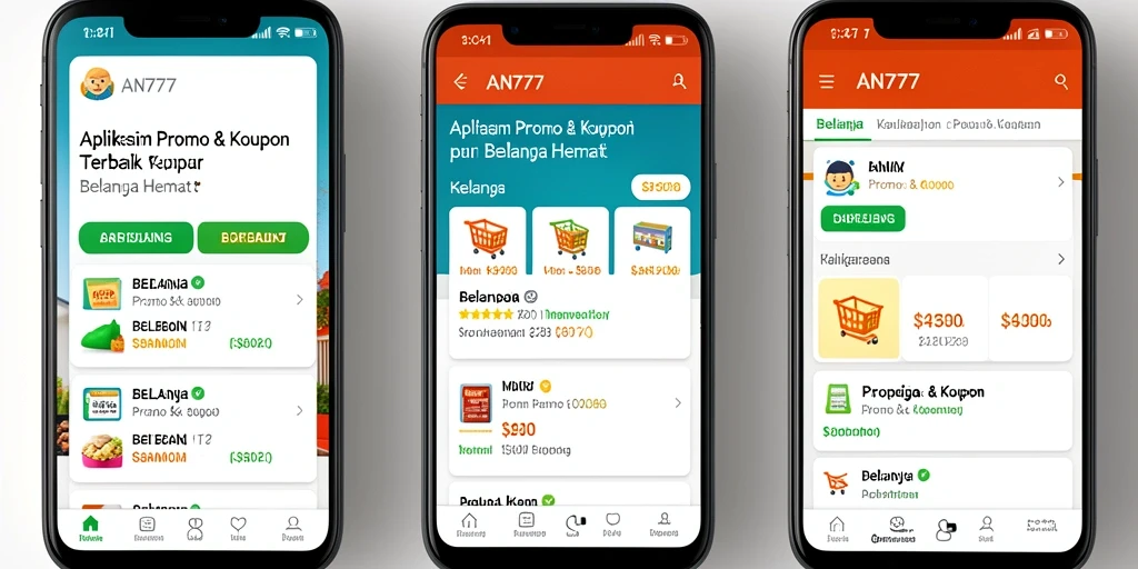 Antarmuka menarik AN777 untuk aplikasi Promo & Kupon.