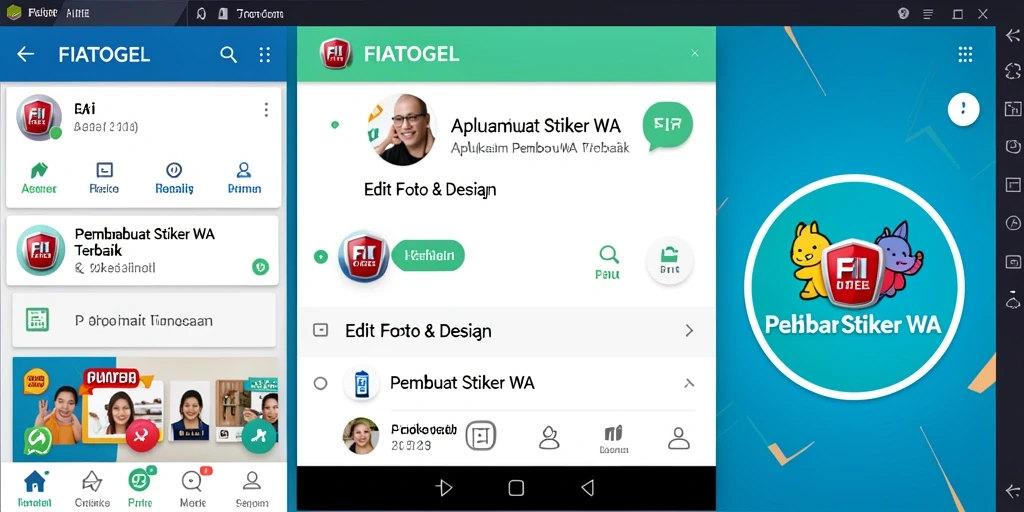 Tampilan antarmuka pengguna FIATOGEL untuk pembuatan stiker WA.