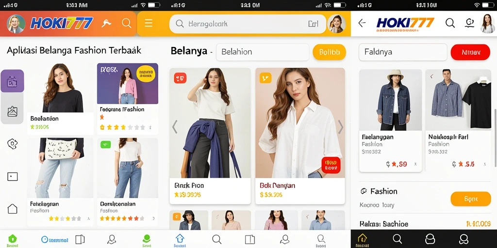Antarmuka HOKI777 dengan pilihan fashion yang beragam.