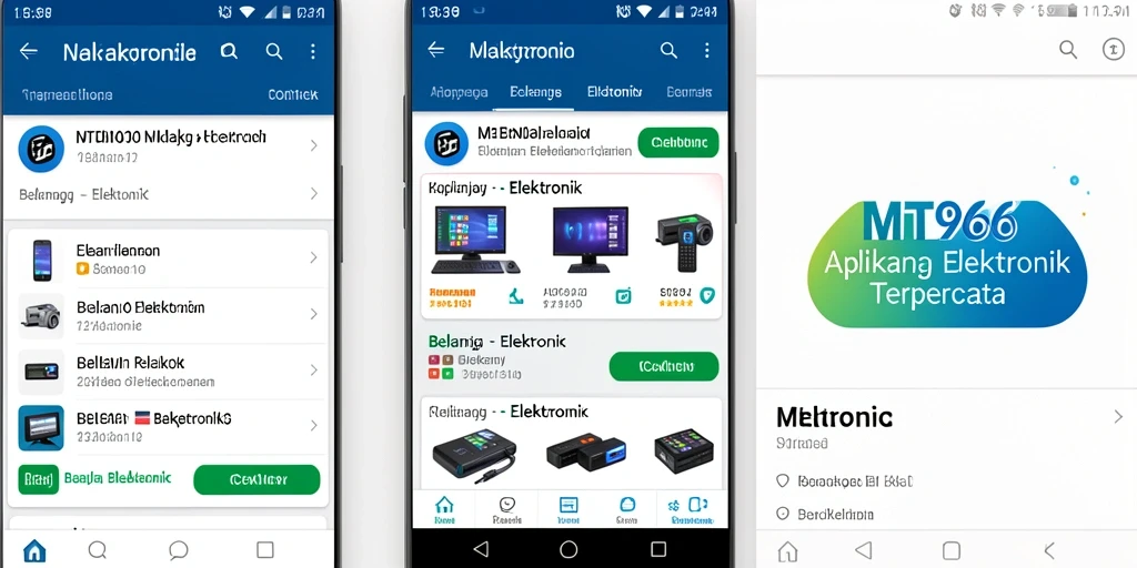 Antarmuka MT966 menampilkan berbagai produk elektronik berkualitas.