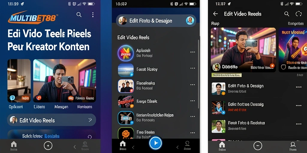 Tampilan antarmuka MULTIBET88 untuk pengeditan video Reels yang menarik.