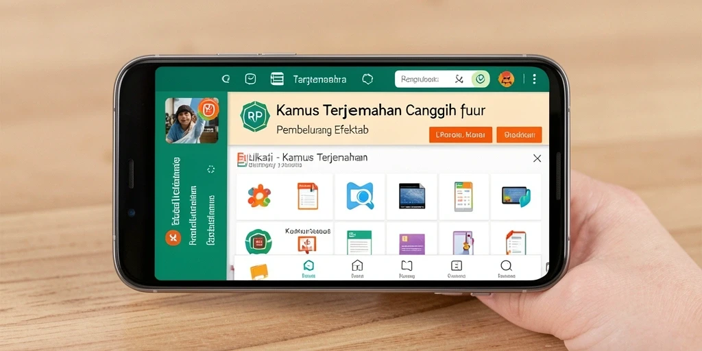 Antarmuka RP8 yang sederhana dan mudah digunakan untuk terjemahan.