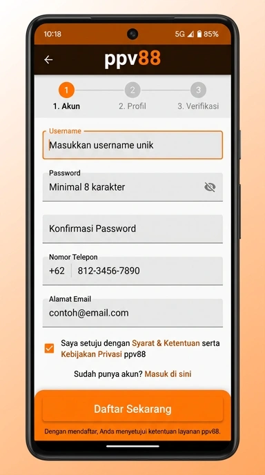 Cara Mudah Registrasi Akun ppv88 di Android