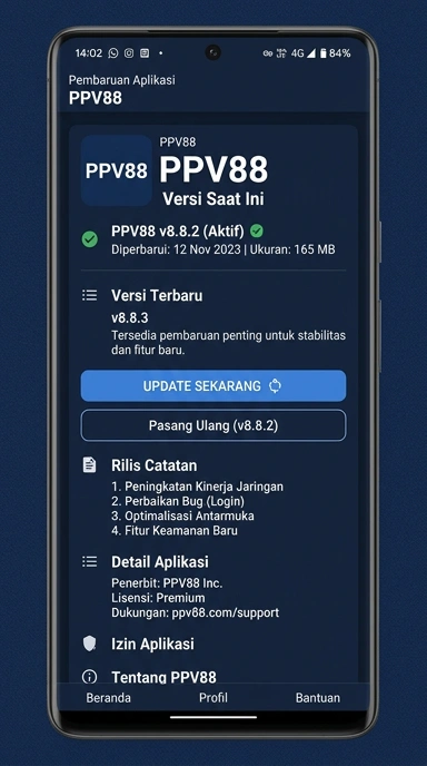 Riwayat Versi ppv88 - Pembaruan Terkini